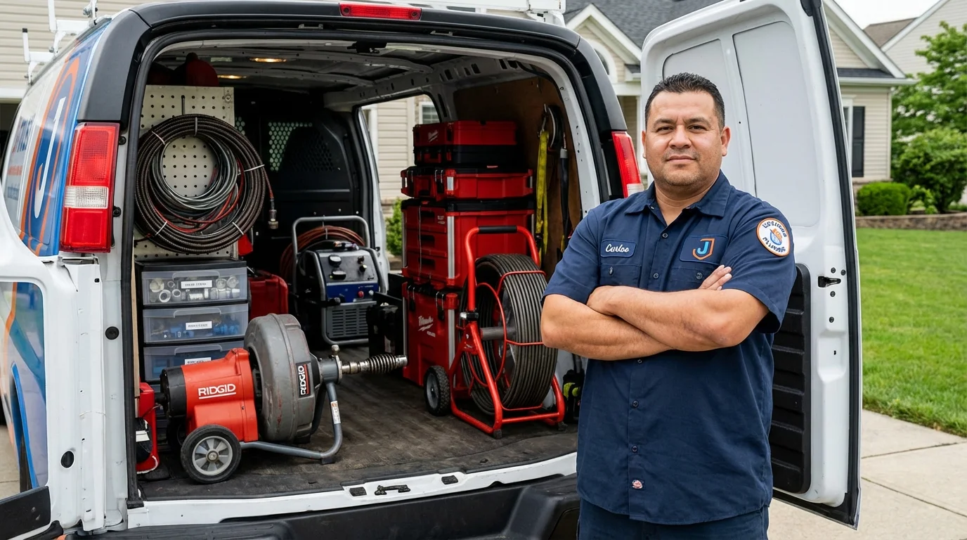 Professional drain cleaning equipment and Johns Plumbing LLC plumber in Walden