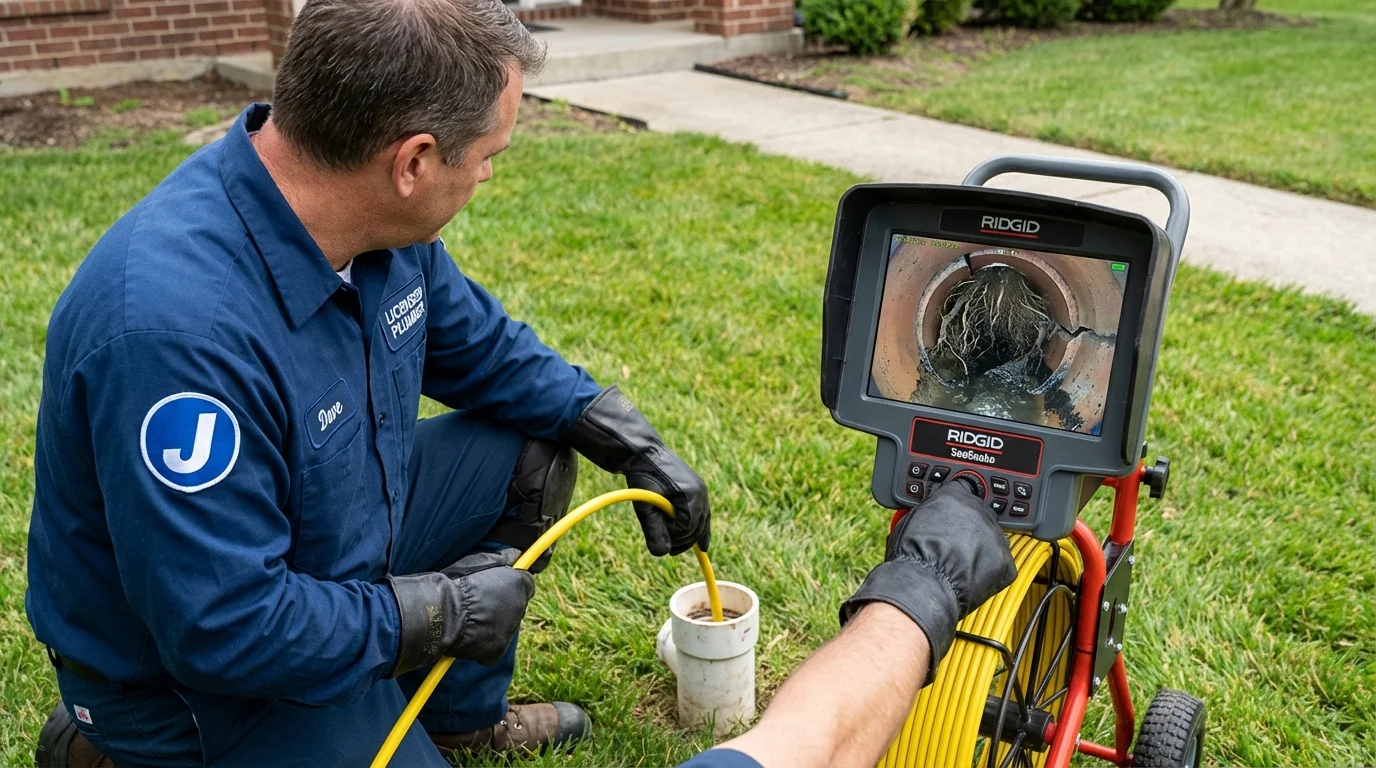 Sewer camera inspection being performed by Johns Plumbing LLC in Walden